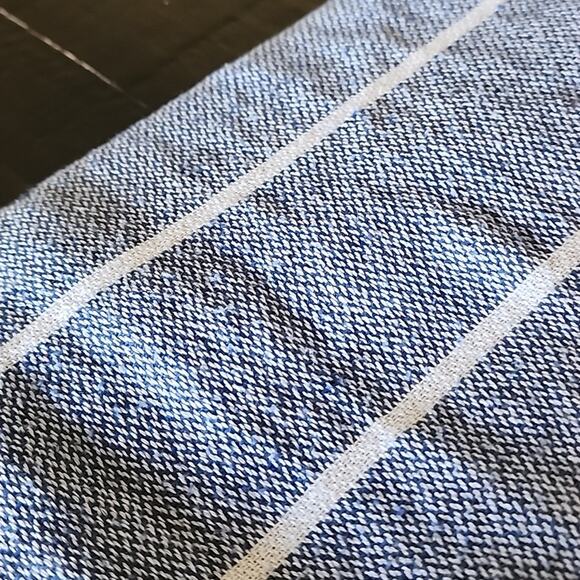 TURKISH Cotton Oversized Throw Beach Blanket Extra Large 61" by 82" Denim Blue - Picture 4 of 5